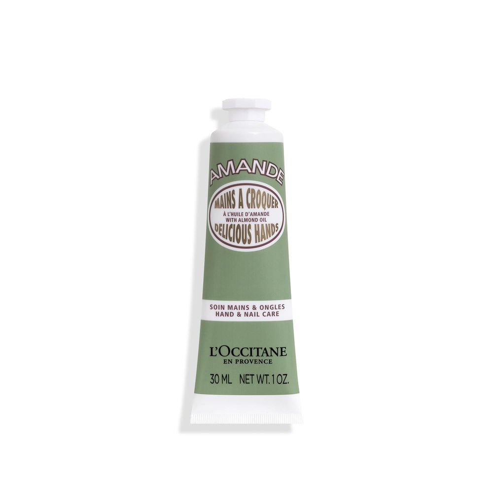L'OCCITANE Almond Delicious Hand & Nail Cream: Soften hands & Cuticles with Irresistible Almond Scent, Moisturizing, Infused With Almond Oil, 24-hour hydration*, 1 Oz