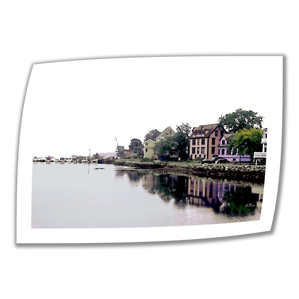 Art Wall Fishing Village Nova Scotia 12 by 18-Inch Unwrapped Canvas Art by Linda Parker with 2-Inch Accent Border