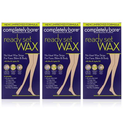 Completely Bare Hypo Allergenic Wax Strips, For Face, Bikini & Body 50 ea (Pack of 3) by Completely Bare