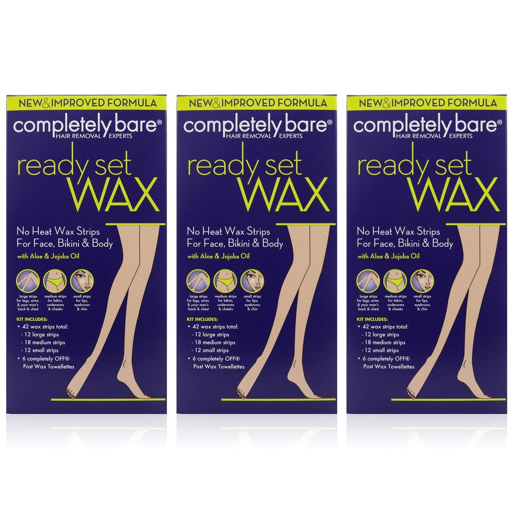 Completely Bare Hypo Allergenic Wax Strips, For Face, Bikini & Body 50 ea (Pack of 3) by Completely Bare