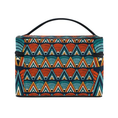 African Art Tribal Print Travel Makeup Toiletry Organizer Case Cosmetic Bag