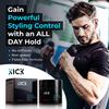 Kick Men's Medium Hold Hair Cream - Non Greasy, Thickening, Damage Control, Anti-Greying, Hydrating - 2 Oz view 3