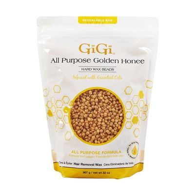 GiGi Wax Beads  Hard Wax Beads for Hair Removal, All Purpose Golden Honee Waxing for Face, Body, and Bikini, No Strip Needed, 32 oz