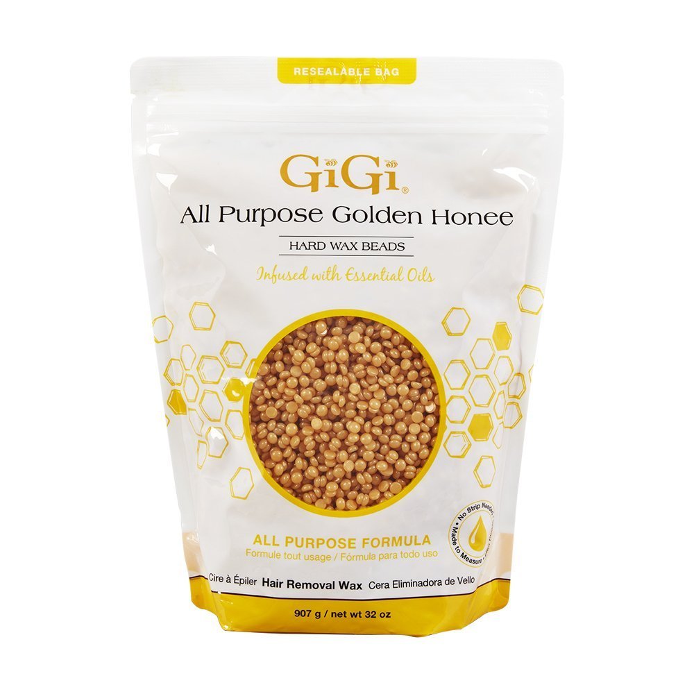 GiGi Wax Beads  Hard Wax Beads for Hair Removal, All Purpose Golden Honee Waxing for Face, Body, and Bikini, No Strip Needed, 32 oz