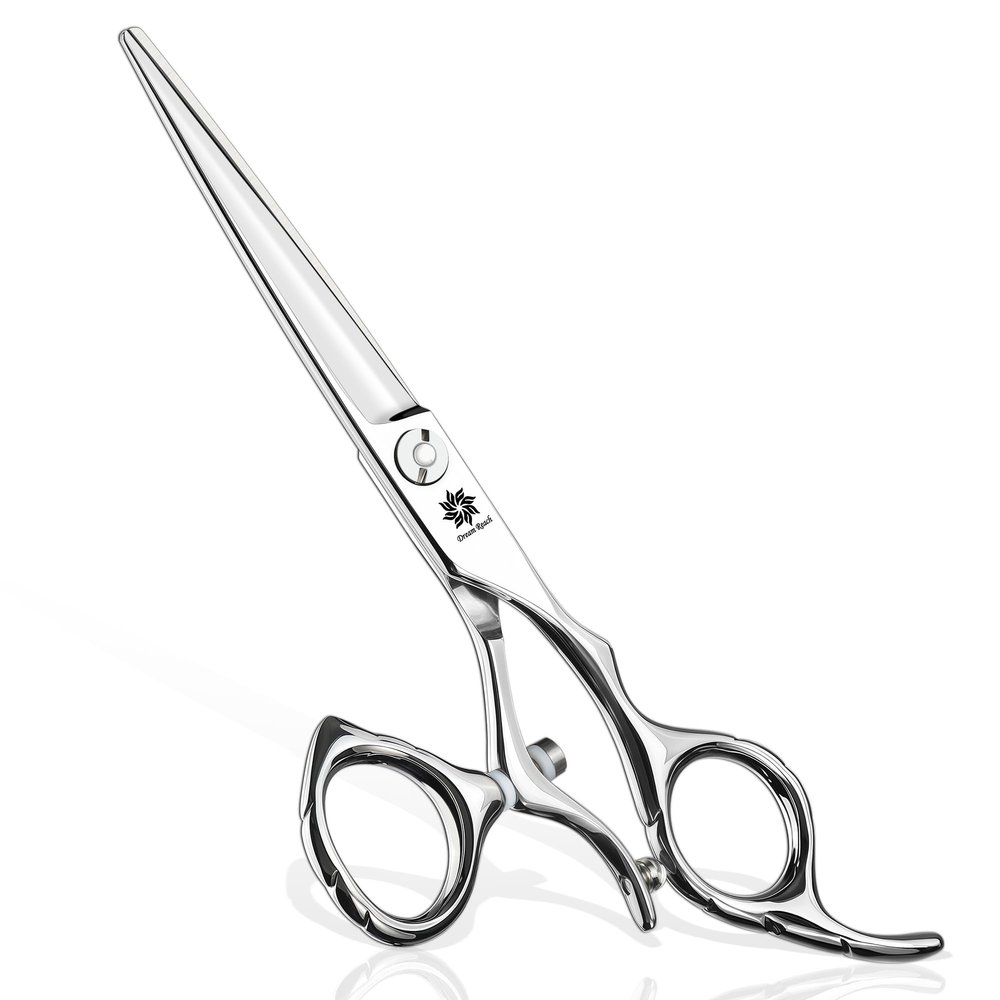 Dream Reach HIGH-END SERIES Japanese 440C Stainless 6.0" 360 Swivel Thumb Ring Professional Barber Razor Edge Hairdressing Straight Cutting Scissors