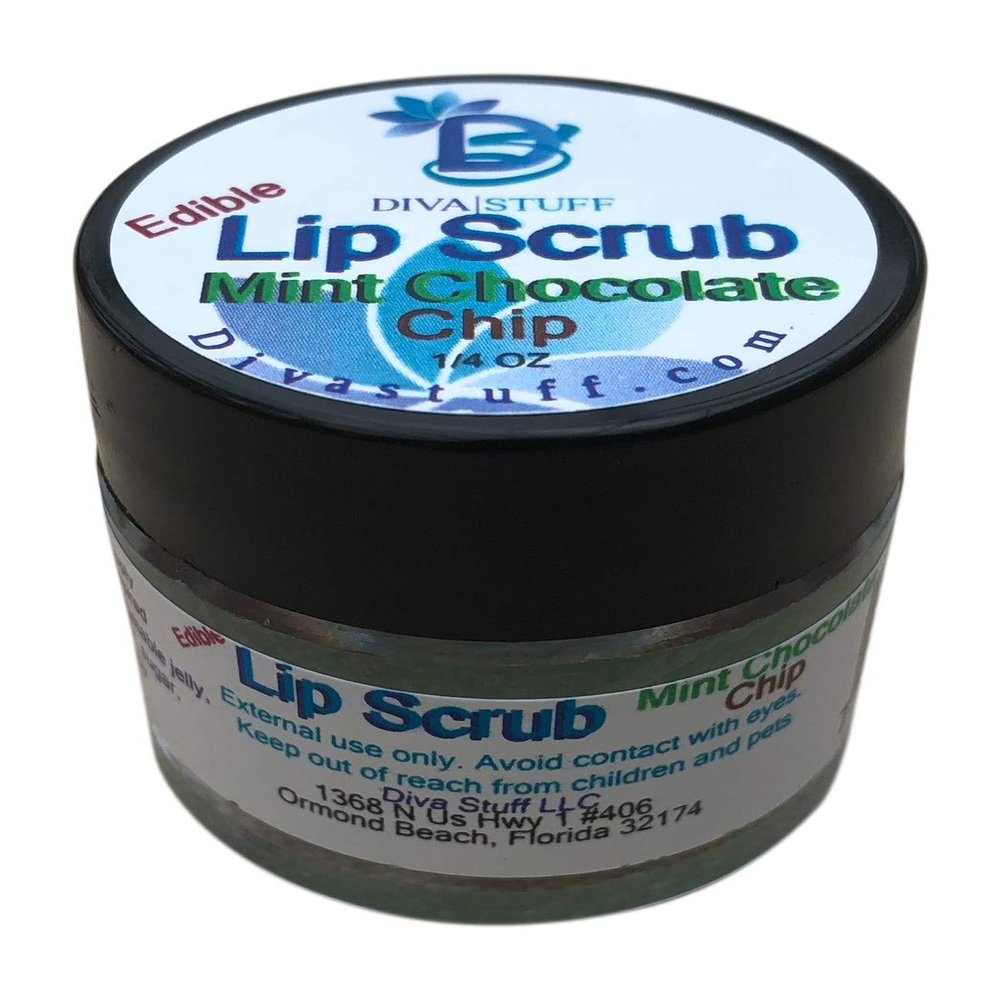 Diva Stuff Ultra Hydrating Lip Scrub for Soft Lips, Gentle Exfoliation, Moisturizer & Conditioner, Mint Chocolate Chip   oz (Made in the USA)