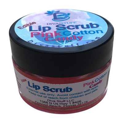 Diva Stuff Ultra Hydrating Lip Scrub for Soft Lips, Gentle Exfoliation, Moisturizer & Conditioner, Pink Cotton Candy oz (Made in the USA)