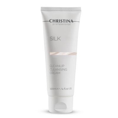 Christina Silk CleanUp Cleansing Cream for Face | Oil-Free Gel Texture, Relieves Irritation, Moisturizing Effect, Suitable For Dry & Sensitive Skin | 24-Hour Care, Ideal for Face Makeup Removal 120ml
