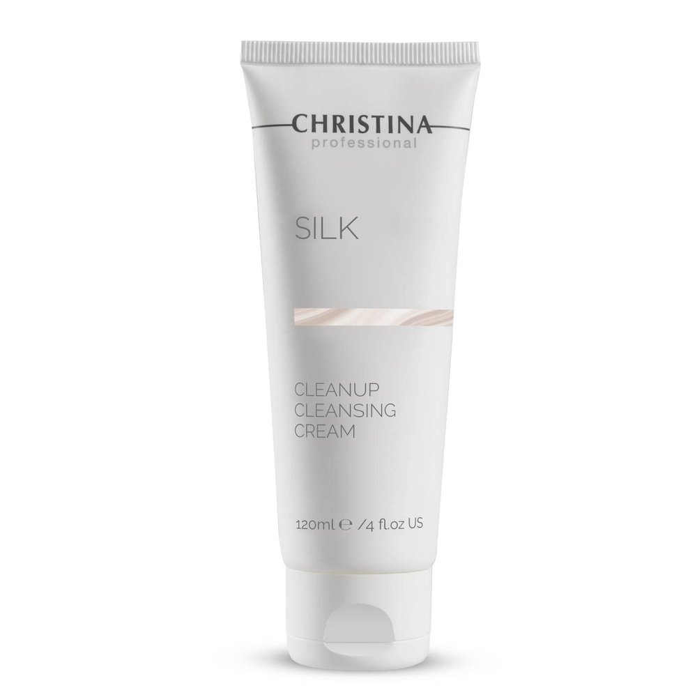 Christina Silk CleanUp Cleansing Cream for Face | Oil-Free Gel Texture, Relieves Irritation, Moisturizing Effect, Suitable For Dry & Sensitive Skin | 24-Hour Care, Ideal for Face Makeup Removal 120ml