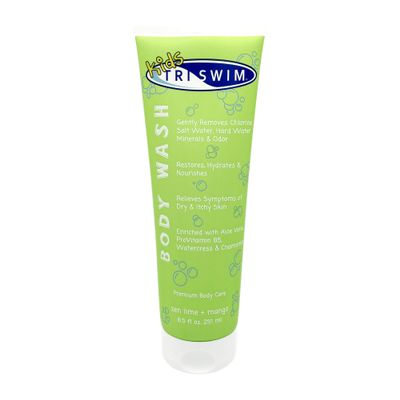 TRISWIM Chlorine Removal Body Wash 8.5oz | Removes Chlorine, Bromine, Hard Water Minerals & Saltwater | Hydrates & Restores Skin | Zen Lime + Mango Scent