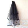 Aimeely Creative Beads Satin Edge Black Veil Multilayer Short Wedding Photograph Accessories With Comb view 2