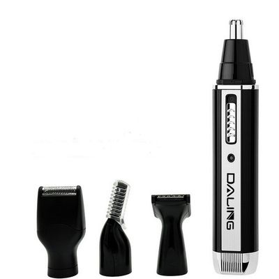 4 in 1 Rechargeable Nose Sideburn Eyebrow Beard Ear Hair Trimmer for Men & Women, Nose Ear Trimmer/Beard Trimmer/Sideburn Trimmer/Eyebrow Trimmer (Black)