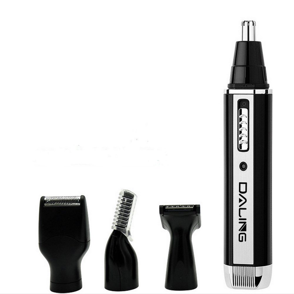 4 in 1 Rechargeable Nose Sideburn Eyebrow Beard Ear Hair Trimmer for Men & Women, Nose Ear Trimmer/Beard Trimmer/Sideburn Trimmer/Eyebrow Trimmer (Black)
