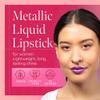 Aromi Metallic Liquid Lipstick for Women | Bright Purple Lilac Lip Color with Shimmery Finish, Vegan, Long-Lasting (Purple Unicorn) view 2