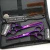 5.5 Inches Hair Scissors with Thinning Comb Hair Cutting Shears Thinning Shears Set for Professional and Personal (Violet) view 2