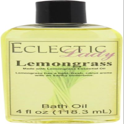 Lemongrass Bath Oil, Scented Body Oil, Relaxing Bathing Oil, 4 oz