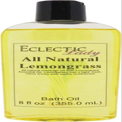 Lemongrass Bath Oil, Scented Body Oil, Relaxing Bathing Oil, 8 oz