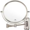 Wall Mounted Makeup Mirror - 10x Magnification 8'' Two-Sided Swivel Extendable Bathroom Mirror Nickel Finish view 1