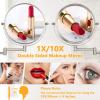 Wall Mounted Makeup Mirror - 10x Magnification 8'' Two-Sided Swivel Extendable Bathroom Mirror Nickel Finish view 2