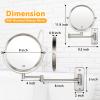 Wall Mounted Makeup Mirror - 10x Magnification 8'' Two-Sided Swivel Extendable Bathroom Mirror Nickel Finish view 4
