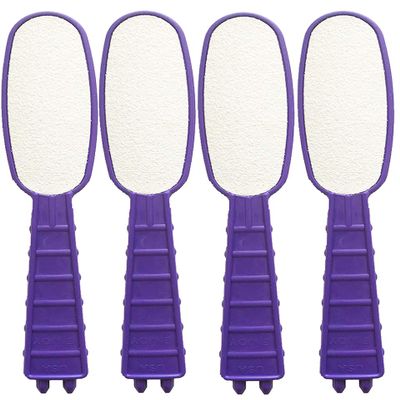 4 Pack Foot File for Callus Trimming and Callus Removal Double Sided- Purple - Made in USA - Strong and Long Lasting