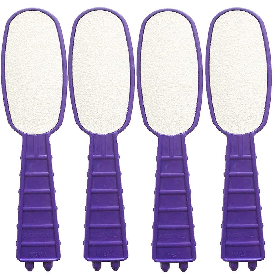 4 Pack Foot File for Callus Trimming and Callus Removal Double Sided- Purple - Made in USA - Strong and Long Lasting