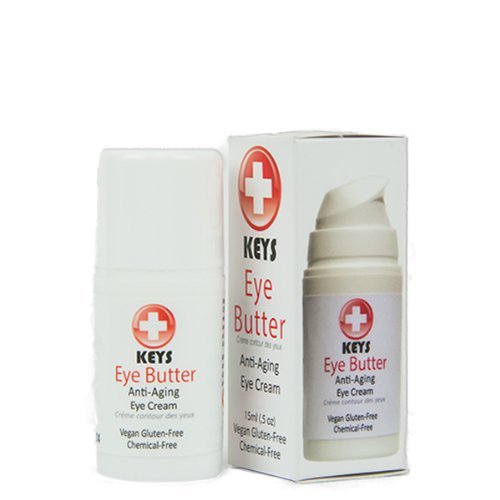 Keys Eye Butter Luminescent Natural, Vegan, Chemical-Free Moisturizing Eye Cream for Sensitive Skin in Airless Travel Pump  with Whole Cucumber Extract, Aloe Vera, Avocado Oil, and Shea, 0.5 ounces