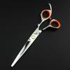5.5 inch pink stripes Hairdressing Scissors Cutting Shear Thinning Shear Set Boxes & Razors view 2