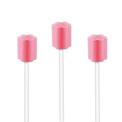 Wellgler's Oral Care Swabs - Disposable Mouth Cleaning Spong swabs (250count, Pink)