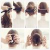 2 Pcs Womens Hair Styling Tools Pearl Foam Sponge Donut Bun Maker Clip Hook Holder Hairstyle DIY Accessories view 2