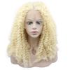 MX angel Long Lace Front Synthetic Hair Blonde Curly Wig Natural For White Women view 1