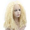 MX angel Long Lace Front Synthetic Hair Blonde Curly Wig Natural For White Women view 3