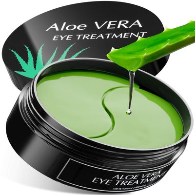 Aloe Vera Eye Treatment Mask (30 Pairs) Reduces Puffiness, Wrinkles, Puffy and Bags Under Eyes, Lightens Dark Circles, Undereye Patches Moisturizes and Anti Aging Skin, Hydrogel Pads with Collagen