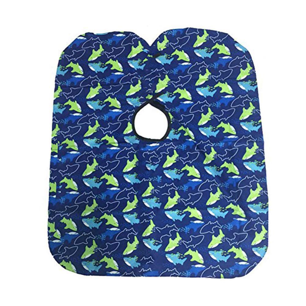 AKOAK Children Cartoon Dolphin Patterned Hair Cut Cap Waterproof Hairdresser Dressing Salon Gown Apron Cloak Cloth for Salon