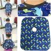 AKOAK Children Cartoon Dolphin Patterned Hair Cut Cap Waterproof Hairdresser Dressing Salon Gown Apron Cloak Cloth for Salon view 2