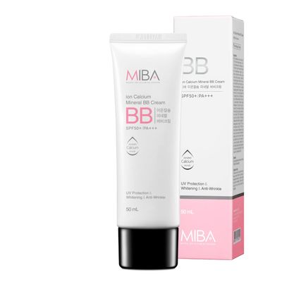MIBA Ion Calcium Mineral BB Cream 50ml / 1.69 fl.oz Patent raw material mineral ion calcium. Thin but overwhelming coverage. Long lasting power. Excluding chemicals as much as possible