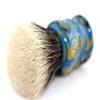 2 Band Finest Badger Hair Shaving Brush Faux Lapis Color Chubby Handle  view 2
