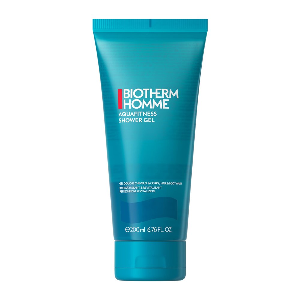 Biotherm Homme Aqua Fitness Shower Gel, a Shower Gel for Men, with Biotech Plankton, Cleanses and Hydrates Body & Hair, Refreshing and Revitalizing Foam, 6.8 Fl. Oz.