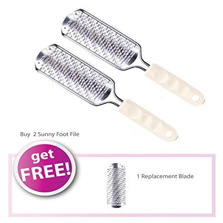 2 Sunny Super Deluxe Metal Foot Rasps (Foot File) + FREE 1 Replacement Blade