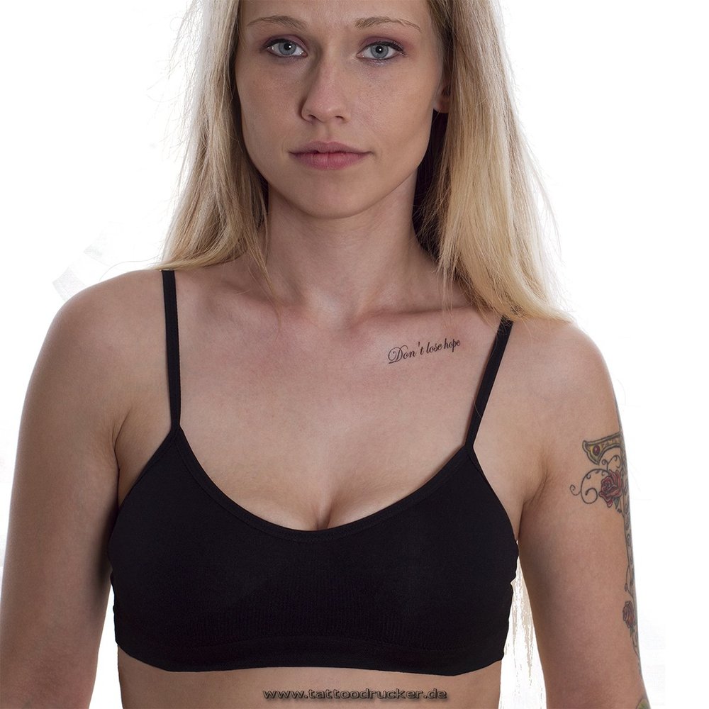 10 x Believe in yourself & Don't lose hope - Lettering onetime Tattoo in black (10)
