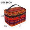 African Art Tribal Print Travel Makeup Toiletry Organizer Case Cosmetic Bag view 3