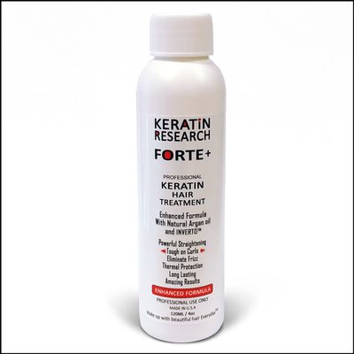 Keratina Forte Brasilera por 120ml, with Moroccan Argan oil Tratamiento Que Alisa El Cabello Ahora con Una Fuerza Extra, Frmula Mejorada Que Repara El Cabello, por Keratin Research