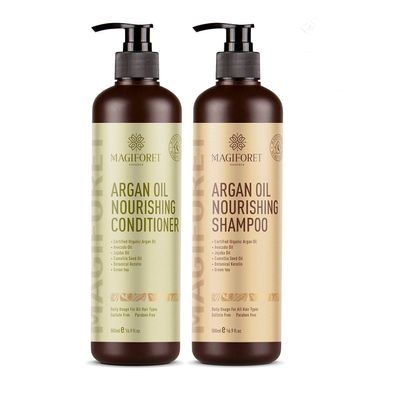 Hair Conditioner and Shampoo, Argan Oil Conditioner, MagiForet Natural Hair Conditioner for Dry Damaged Colored Hair (2018 New fomula Sets)