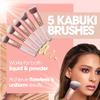 Kabuki Makeup Brush Set - Foundation Powder Blush Concealer Contour Brushes - Perfect for Liquid, Cream or Mineral Products - 10 Pc Collection with Premium Synthetic Bristles for Eye and Face Cosmetic view 3