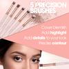 Kabuki Makeup Brush Set - Foundation Powder Blush Concealer Contour Brushes - Perfect for Liquid, Cream or Mineral Products - 10 Pc Collection with Premium Synthetic Bristles for Eye and Face Cosmetic view 4