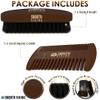 Smooth Viking Beard Brush & Comb Gift Set for Men - Natural Boar Bristle Hair Brush & Wooden Comb, Boar Brush for Facial Hair Styling, Grooming & Beard Shaping Tool, Men Hair Products - Brown view 2