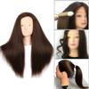 Mannequin Head with Human Hair 22-24 Inch Cosmetology Manikin Doll Head with 60% Brown Real Hair for Hairstylists Cosmetology Students Practice Styling with Clamp Holder view 2