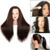 22-24 Inch Mannequin Head With 60% Real Human Hair Practice Training Manikin Head with Clamp Holder For Styling Cutting Braiding Brown Hair Cosmetology Doll Head for Christmas view 2