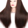 22-24 Inch Mannequin Head With 60% Real Human Hair Practice Training Manikin Head with Clamp Holder For Styling Cutting Braiding Brown Hair Cosmetology Doll Head for Christmas view 4