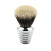 2 Band Finest Badger Hair Shaving Brush Chrome Metal Anti Slip Handle view 1